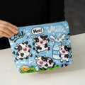 Cute Cows with Joyful Milk Linen Makeup Bag