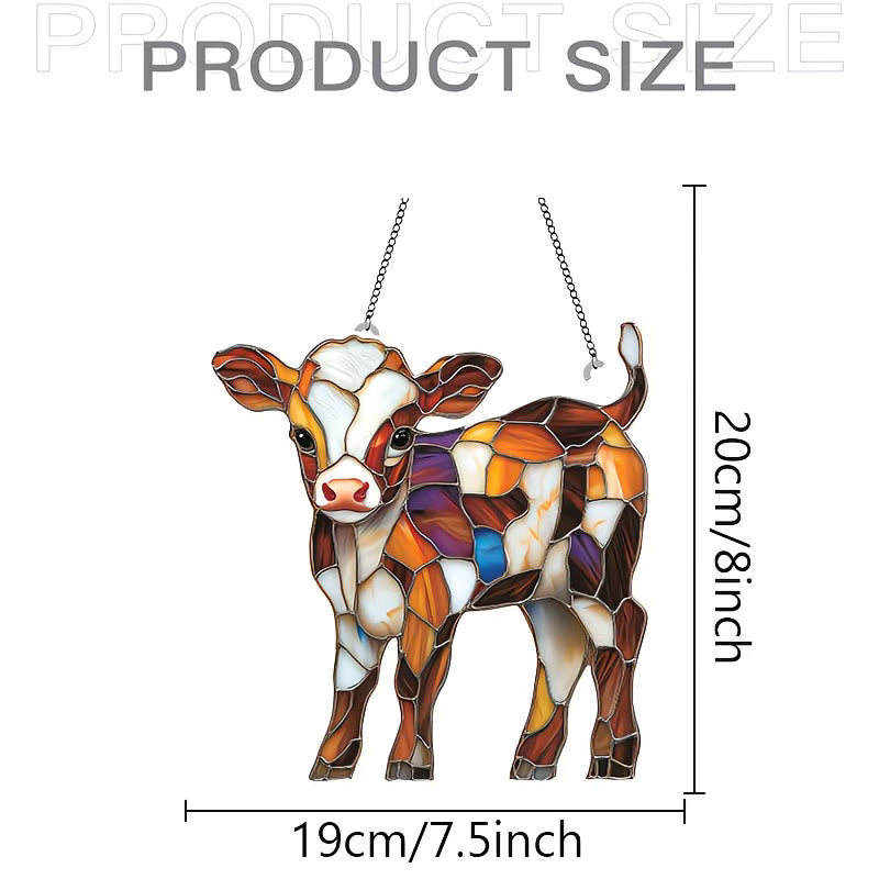 2D Flat, 2D Panel- A 2D Mural Depicting a Brightly Colored Calf