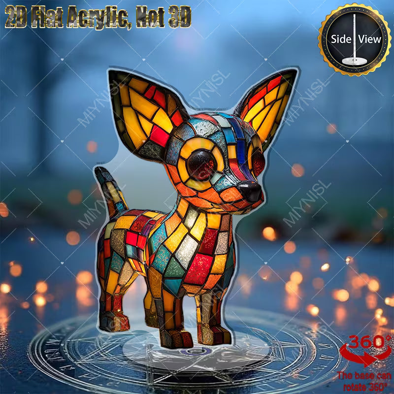 2D Flat - Colourful 2D Chihuahua Lamp