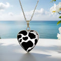 Heart-Shaped Stainless Steel Necklace with Cow Pendant