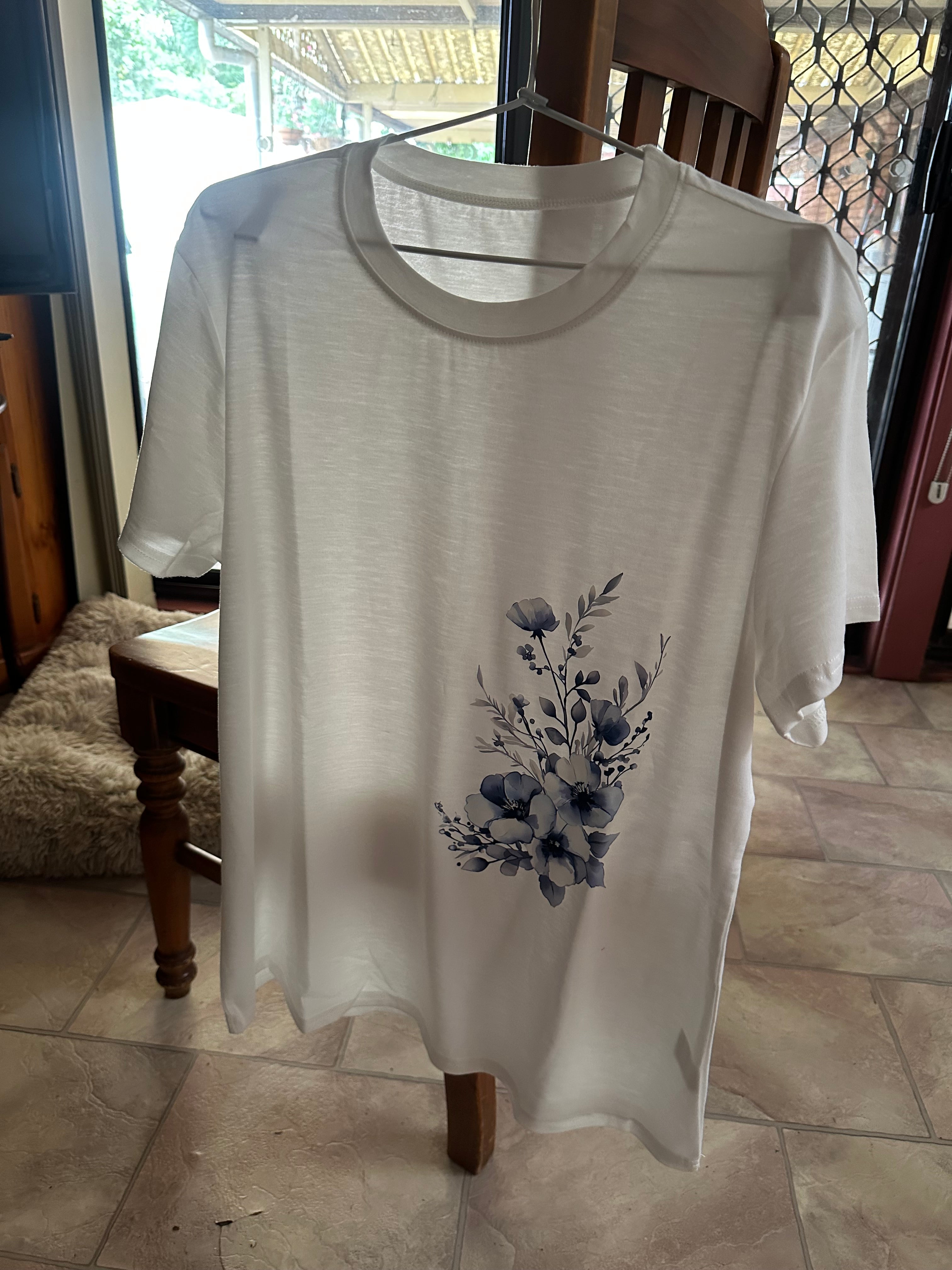 Floral Watercolor Printed Short Sleeve T-Shirt | Casual Crew Neck, Lightweight