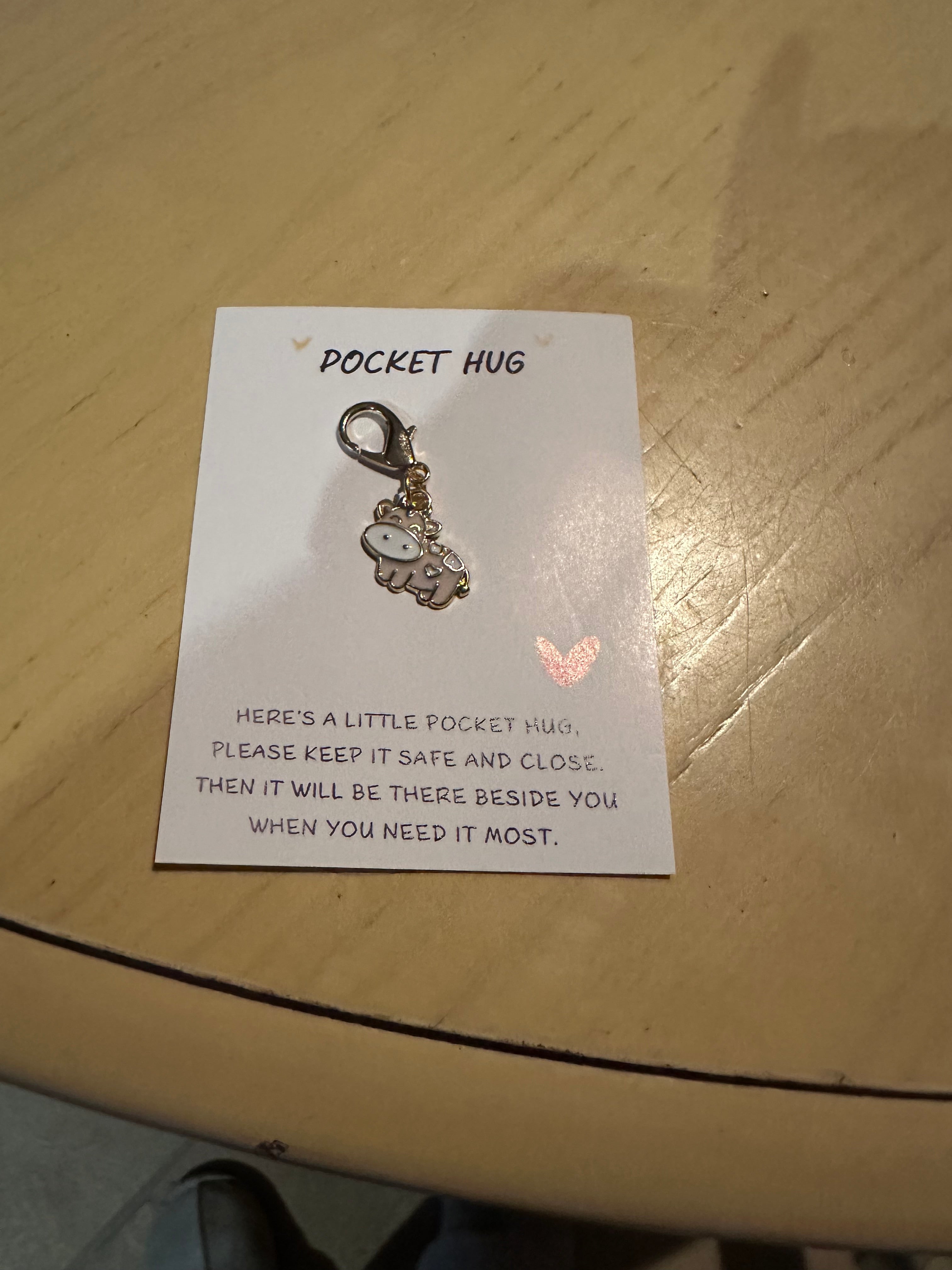 Charming Cow Keychain With Inspirational Card - Cute Cartoon Animal Design