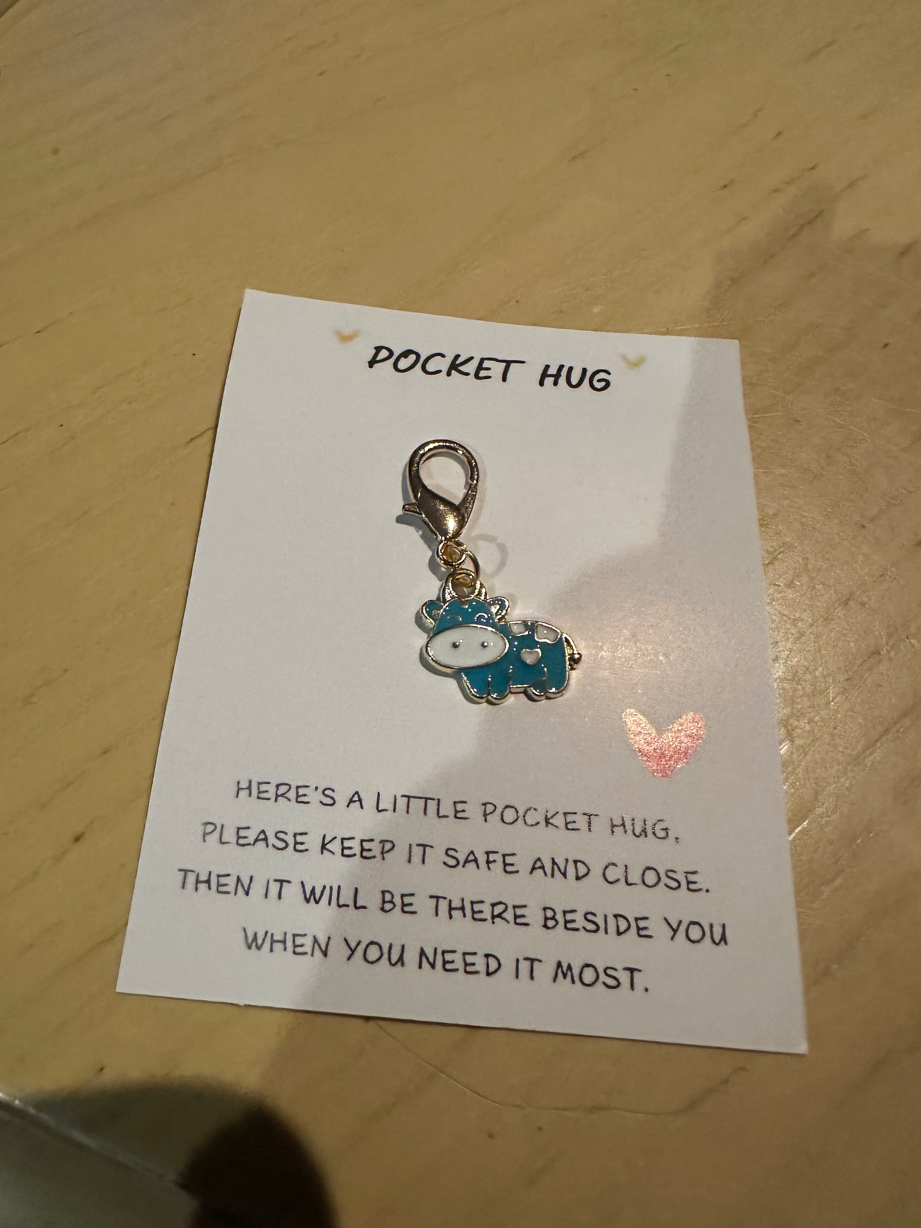Charming Cow Keychain With Inspirational Card - Cute Cartoon Animal Design (Copy)
