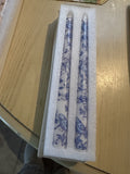 2 Pcs Blue /White Porcelain Style Long Stem Candles