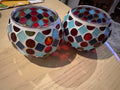 2pcs Mosaic Glass Candle Holders Suitable for Tea Lights
