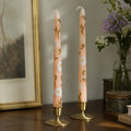 2pcs/Box, 25cm Printed Pink Taper Candles