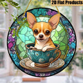 2D Flat, 2D Flat Teacup Chihuahua Dreamcatcher Wall Decoration