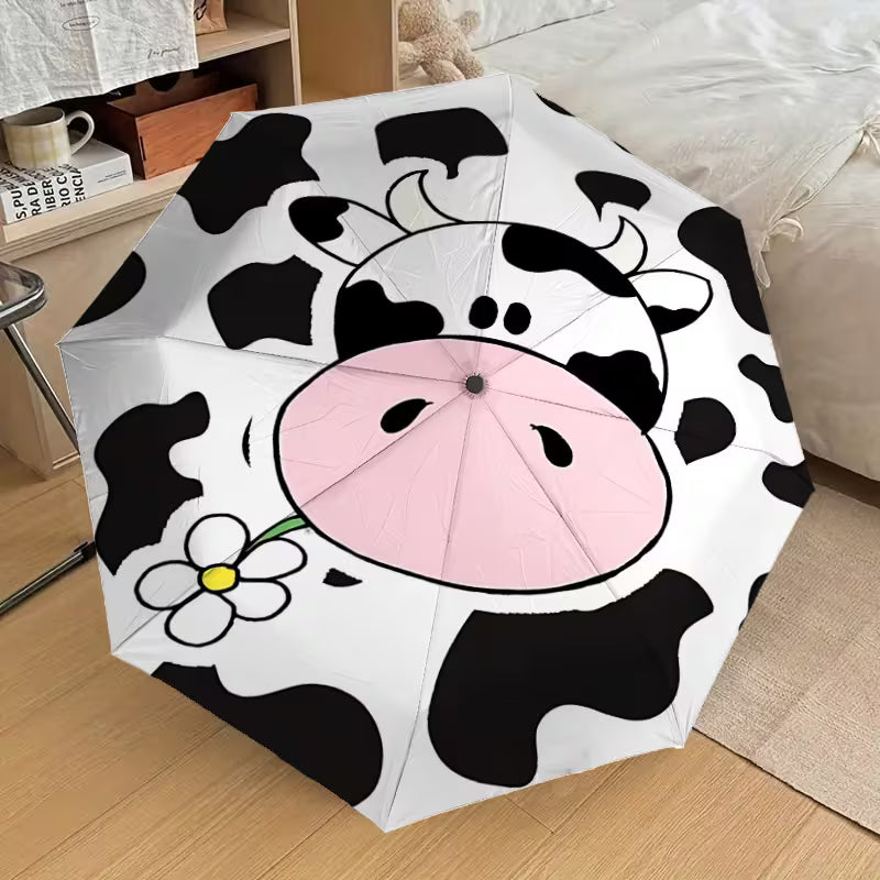 Cow-Patterned Umbrella that Opens & Closes Automatically