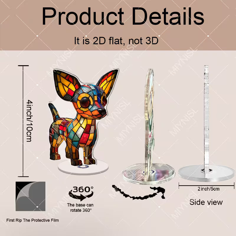 2D Flat - Colourful 2D Chihuahua Lamp