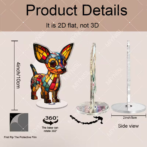2D Flat - Colourful 2D Chihuahua Lamp