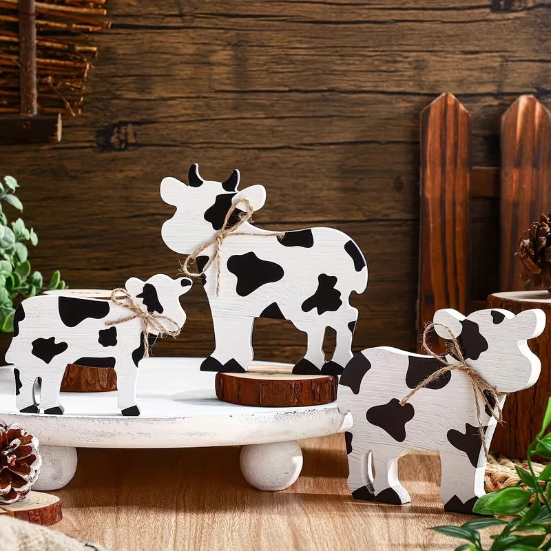 3 cows, Wooden Table Decorations