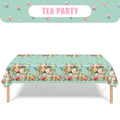 1pc, Tea Party Themed Tablecloth, Elegant Floral Tea Party