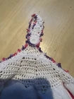 Hand Crocheted button top tea towel (double thickness)